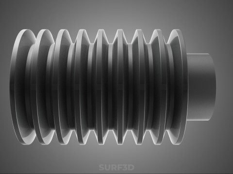 STANDARD 8 EIGHT OCTUPLE GROOVE TRACK PULLEY SHEAVE WHEEL V BELT 3D Model