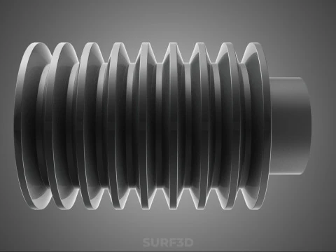 STANDARD 8 EIGHT OCTUPLE GROOVE TRACK PULLEY SHEAVE WHEEL V BELT 3D Model