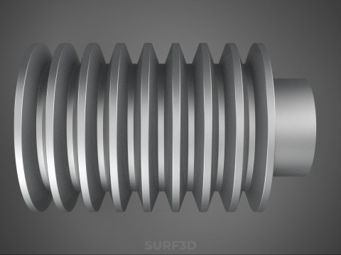 STANDARD 8 EIGHT OCTUPLE GROOVE TRACK PULLEY SHEAVE WHEEL V BELT 3D Model