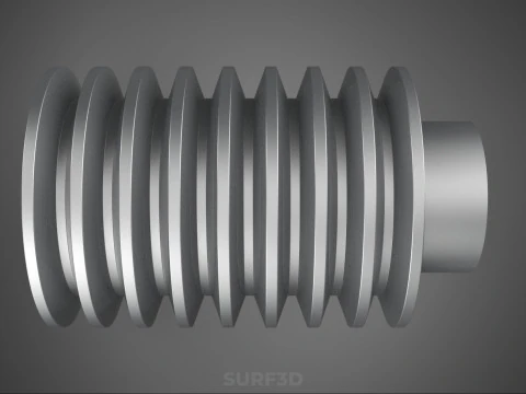 STANDARD 8 EIGHT OCTUPLE GROOVE TRACK PULLEY SHEAVE WHEEL V BELT 3D Model
