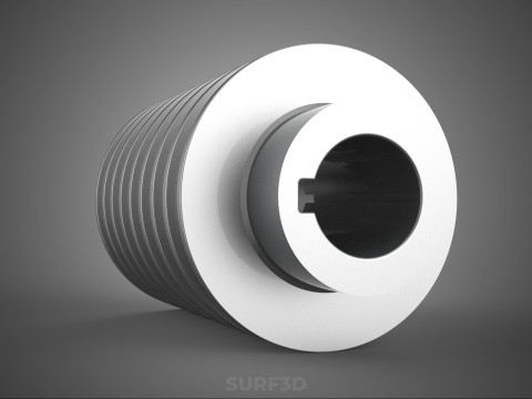 STANDARD 8 EIGHT OCTUPLE GROOVE TRACK PULLEY SHEAVE WHEEL V BELT 3D Model