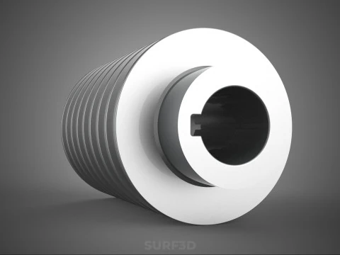 STANDARD 8 EIGHT OCTUPLE GROOVE TRACK PULLEY SHEAVE WHEEL V BELT 3D Model