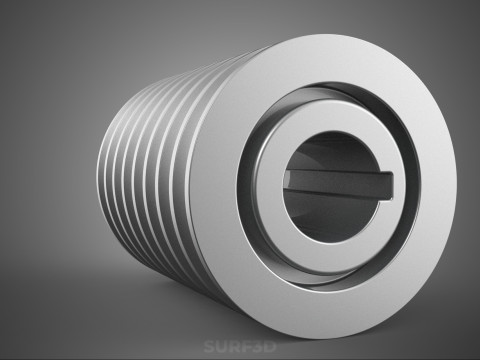 STANDARD 8 EIGHT OCTUPLE GROOVE TRACK PULLEY SHEAVE WHEEL V BELT 3D Model