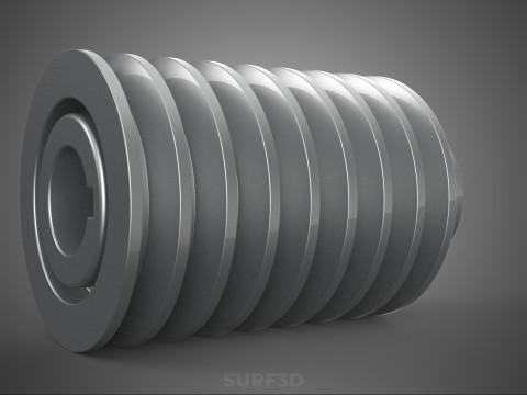 STANDARD 8 EIGHT OCTUPLE GROOVE TRACK PULLEY SHEAVE WHEEL V BELT 3D Model