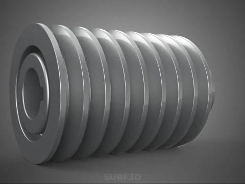 STANDARD 8 EIGHT OCTUPLE GROOVE TRACK PULLEY SHEAVE WHEEL V BELT 3D Model