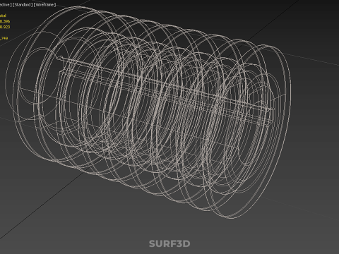 STANDARD 8 EIGHT OCTUPLE GROOVE TRACK PULLEY SHEAVE WHEEL V BELT 3D Model