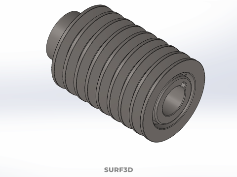 STANDARD 8 EIGHT OCTUPLE GROOVE TRACK PULLEY SHEAVE WHEEL V BELT 3D Model