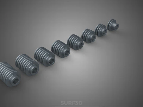 SET STANDARD PULLEY SHEAVE MULTI GROOVE TRACK WHEEL V BELT GEAR 3D Model