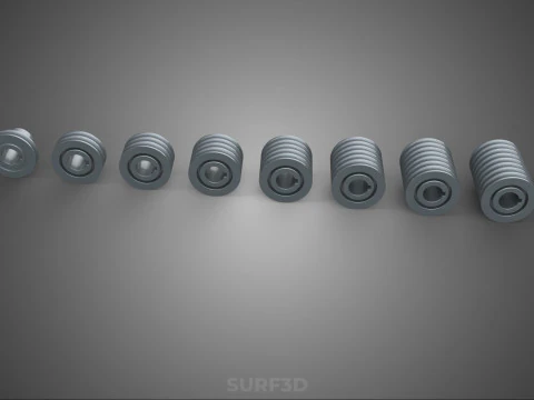 SET STANDARD PULLEY SHEAVE MULTI GROOVE TRACK WHEEL V BELT GEAR 3D Model
