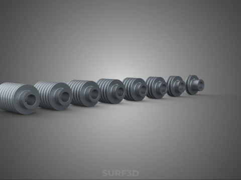 SET STANDARD PULLEY SHEAVE MULTI GROOVE TRACK WHEEL V BELT GEAR 3D Model