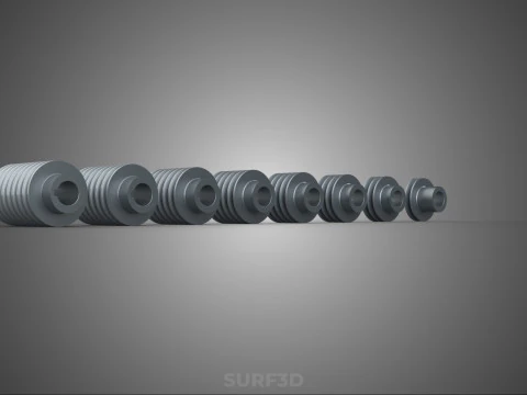 SET STANDARD PULLEY SHEAVE MULTI GROOVE TRACK WHEEL V BELT GEAR 3D Model