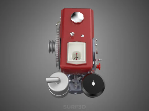 CHINESE SINGLE CYLINDER DIESEL ENGINE MACHINE ELECTRIC STARTER 4 3D Model