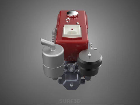 CHINESE SINGLE CYLINDER DIESEL ENGINE MACHINE ELECTRIC STARTER 4 3D Model