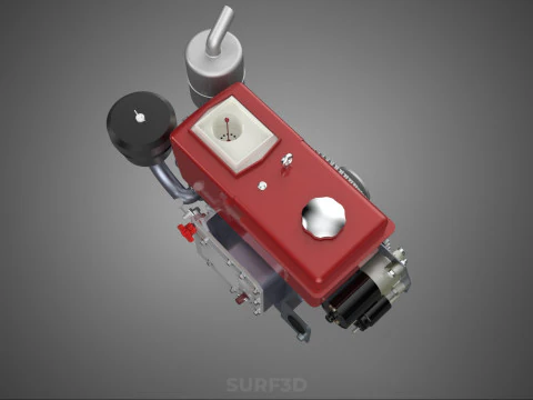 CHINESE SINGLE CYLINDER DIESEL ENGINE MACHINE ELECTRIC STARTER 4 3D Model