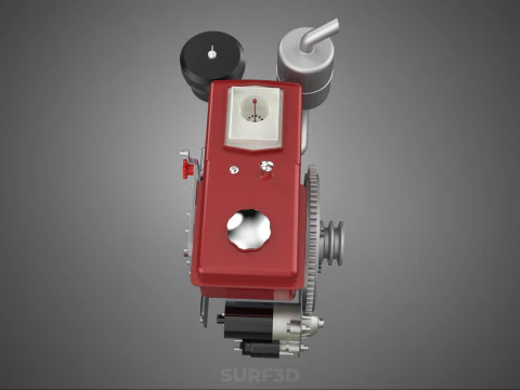 CHINESE SINGLE CYLINDER DIESEL ENGINE MACHINE ELECTRIC STARTER 4 3D Model