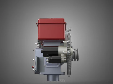 CHINESE SINGLE CYLINDER DIESEL ENGINE MACHINE ELECTRIC STARTER 4 3D Model
