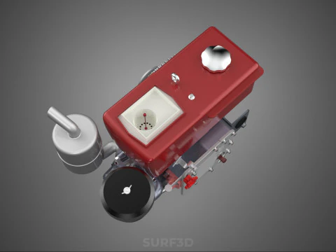 CHINESE SINGLE CYLINDER DIESEL ENGINE MACHINE ELECTRIC STARTER 4 3D Model