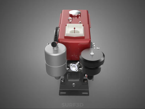 COMPACT DIESEL ENGINE AUTO ELECTRIC SELF STARTER MOTOR FLYWHEEL 3D Model