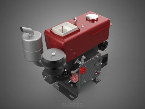 COMPACT DIESEL ENGINE AUTO ELECTRIC SELF STARTER MOTOR FLYWHEEL 3D Model