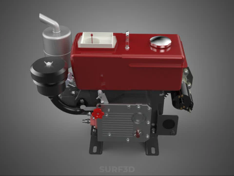 COMPACT DIESEL ENGINE AUTO ELECTRIC SELF STARTER MOTOR FLYWHEEL 3D Model