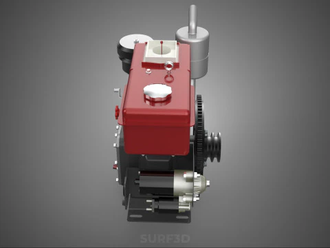 COMPACT DIESEL ENGINE AUTO ELECTRIC SELF STARTER MOTOR FLYWHEEL 3D Model