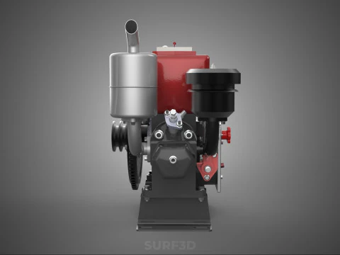 COMPACT DIESEL ENGINE AUTO ELECTRIC SELF STARTER MOTOR FLYWHEEL 3D Model