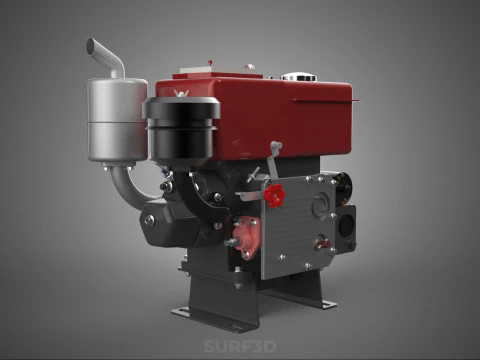 COMPACT DIESEL ENGINE AUTO ELECTRIC SELF STARTER MOTOR FLYWHEEL 3D Model