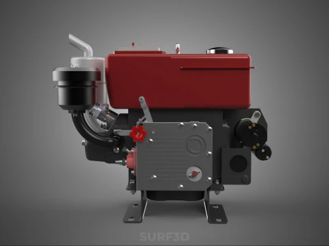 COMPACT DIESEL ENGINE AUTO ELECTRIC SELF STARTER MOTOR FLYWHEEL 3D Model
