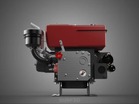 COMPACT DIESEL ENGINE AUTO ELECTRIC SELF STARTER MOTOR FLYWHEEL 3D Model