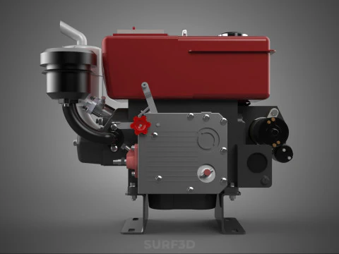 COMPACT DIESEL ENGINE AUTO ELECTRIC SELF STARTER MOTOR FLYWHEEL 3D Model