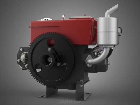 COMPACT DIESEL ENGINE AUTO ELECTRIC SELF STARTER MOTOR FLYWHEEL 3D Model