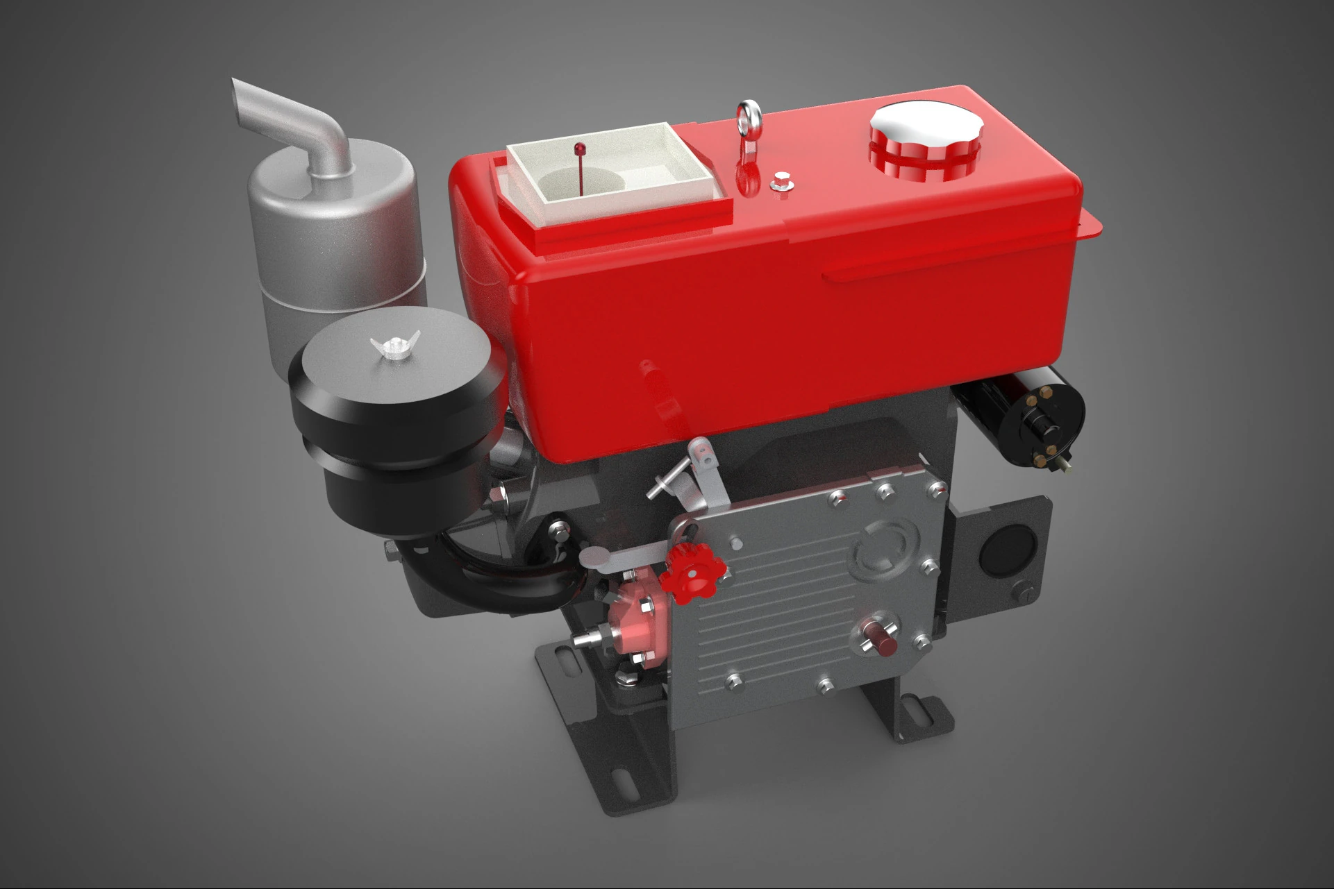 DIESEL ENGINE MACHINE MOTOR VEHICLE DYNAMO ALTERNATOR GENERATOR 3D Model .c4d .max .obj .3ds .fbx .stl .blend