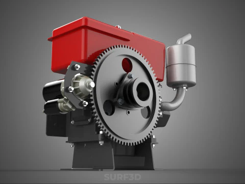 DIESEL ENGINE MACHINE MOTOR VEHICLE DYNAMO ALTERNATOR GENERATOR 3D Model