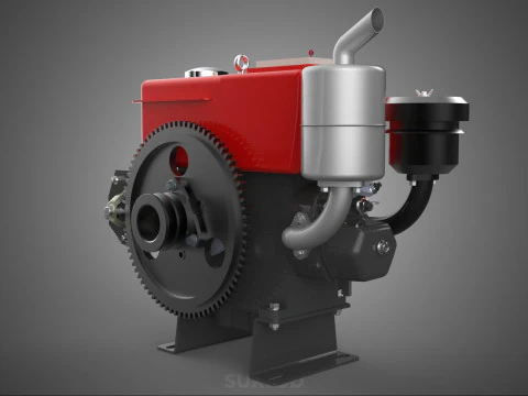 DIESEL ENGINE MACHINE MOTOR VEHICLE DYNAMO ALTERNATOR GENERATOR 3D Model