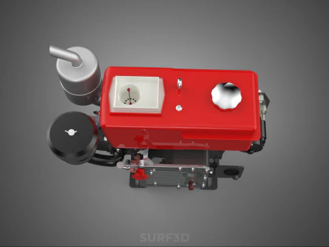 DIESEL ENGINE MACHINE MOTOR VEHICLE DYNAMO ALTERNATOR GENERATOR 3D Model