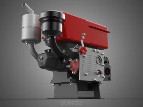 DIESEL ENGINE MACHINE MOTOR VEHICLE DYNAMO ALTERNATOR GENERATOR 3D Model
