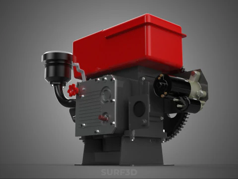 DIESEL ENGINE MACHINE MOTOR VEHICLE DYNAMO ALTERNATOR GENERATOR 3D Model