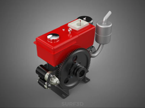 DIESEL ENGINE MACHINE MOTOR VEHICLE DYNAMO ALTERNATOR GENERATOR 3D Model