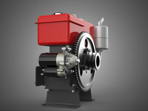 DIESEL ENGINE MACHINE MOTOR VEHICLE DYNAMO ALTERNATOR GENERATOR 3D Model