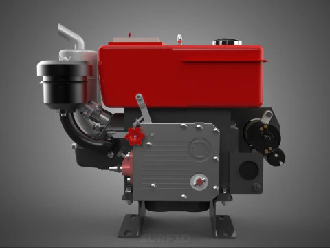 DIESEL ENGINE MACHINE MOTOR VEHICLE DYNAMO ALTERNATOR GENERATOR 3D Model