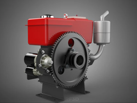 DIESEL ENGINE MACHINE MOTOR VEHICLE DYNAMO ALTERNATOR GENERATOR 3D Model