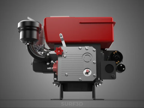 DIESEL ENGINE MACHINE MOTOR VEHICLE DYNAMO ALTERNATOR GENERATOR 3D Model