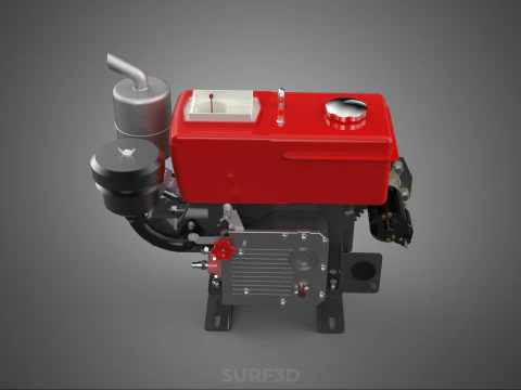 DIESEL ENGINE MACHINE MOTOR VEHICLE DYNAMO ALTERNATOR GENERATOR 3D Model