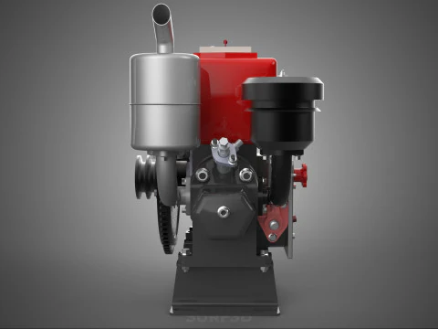 DIESEL ENGINE MACHINE MOTOR VEHICLE DYNAMO ALTERNATOR GENERATOR 3D Model