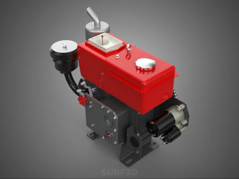 DIESEL ENGINE MACHINE MOTOR VEHICLE DYNAMO ALTERNATOR GENERATOR 3D Model