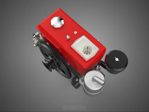 DIESEL ENGINE MACHINE MOTOR VEHICLE DYNAMO ALTERNATOR GENERATOR 3D Model