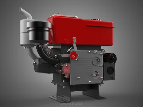 DIESEL ENGINE MACHINE MOTOR VEHICLE DYNAMO ALTERNATOR GENERATOR 3D Model