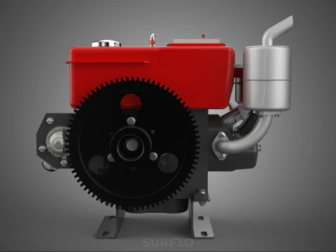DIESEL ENGINE MACHINE MOTOR VEHICLE DYNAMO ALTERNATOR GENERATOR 3D Model