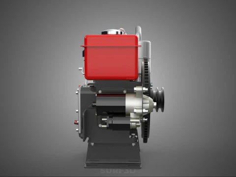 DIESEL ENGINE MACHINE MOTOR VEHICLE DYNAMO ALTERNATOR GENERATOR 3D Model