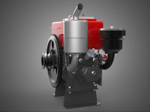 DIESEL ENGINE MACHINE MOTOR VEHICLE DYNAMO ALTERNATOR GENERATOR 3D Model